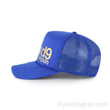 Casquette de baseball 5 panneaux en mousse imprimée dorée